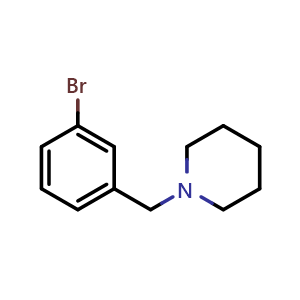 Chemical structure of 1-(3-bromobenzyl)piperidine , CAS 59507-40-3, AChemBlock Q67701