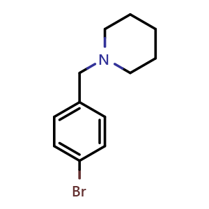 Chemical structure of 1-(4-bromobenzyl)piperidine , CAS 178162-69-1, AChemBlock Q67702
