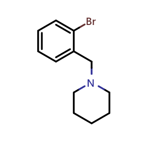Chemical structure of 1-(2-bromobenzyl)piperidine , CAS 1459-22-9, AChemBlock Q67703