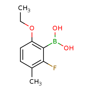 Chemical structure of (6-ethoxy-2-fluoro-3-methylphenyl)boronic acid , CAS 1451391-66-4, AChemBlock Q67713