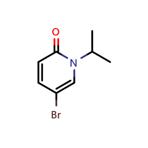 Chemical structure of 5-bromo-1-isopropylpyridin-2(1H)-one , CAS 851087-08-6, AChemBlock Q67740