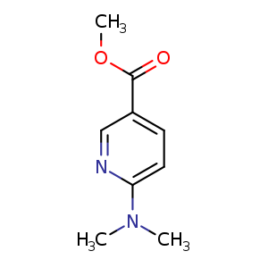 Chemical structure of methyl 6-(dimethylamino)nicotinate , CAS 26218-81-5, AChemBlock Q67751