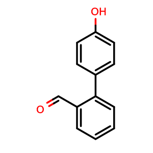 Chemical structure of 4'-hydroxy-[1,1'-biphenyl]-2-carbaldehyde , CAS 400747-55-9, AChemBlock Q67756