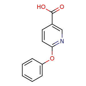 Chemical structure of 6-phenoxynicotinic acid , CAS 51362-38-0, AChemBlock Q67763