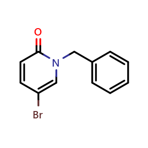 Chemical structure of 1-benzyl-5-bromopyridin-2(1H)-one , CAS 217448-53-8, AChemBlock Q67808