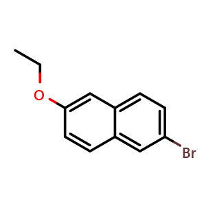 Chemical structure of 2-bromo-6-ethoxynaphthalene , CAS 66217-19-4, AChemBlock Q67828