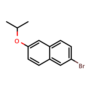 Chemical structure of 2-bromo-6-isopropoxynaphthalene , CAS 200875-37-2, AChemBlock Q67829