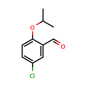 Chemical structure of 5-chloro-2-isopropoxybenzaldehyde , CAS 28396-34-1, AChemBlock Q67838