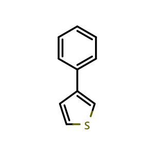 Chemical structure of 3-phenylthiophene , CAS 2404-87-7, AChemBlock Q67847