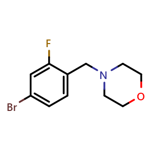Chemical structure of 4-(4-bromo-2-fluorobenzyl)morpholine , CAS 338454-98-1, AChemBlock Q67852