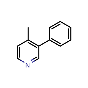 Chemical structure of 4-methyl-3-phenylpyridine , CAS 19352-29-5, AChemBlock Q67871