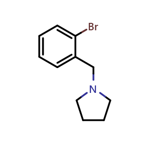 Chemical structure of 1-(2-bromobenzyl)pyrrolidine , CAS 91130-46-0, AChemBlock Q67885