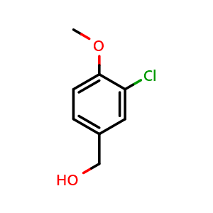 Chemical structure of (3-chloro-4-methoxyphenyl)methanol , CAS 14503-45-8, AChemBlock Q67888