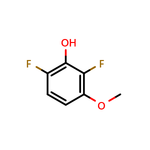 Chemical structure of 2,6-difluoro-3-methoxyphenol , CAS 886498-60-8, AChemBlock Q67901