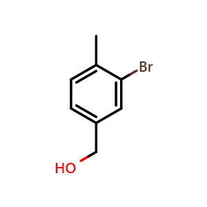 Chemical structure of (3-bromo-4-methylphenyl)methanol , CAS 68120-35-4, AChemBlock Q67930