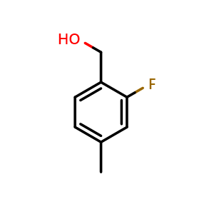 Chemical structure of (2-fluoro-4-methylphenyl)methanol , CAS 252004-38-9, AChemBlock Q67939
