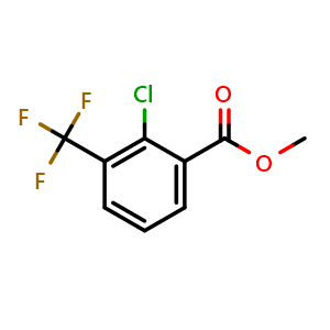 Chemical structure of Methyl 2-chloro-3-(trifluoromethyl)benzoate , CAS 378231-19-7, AChemBlock Q67944