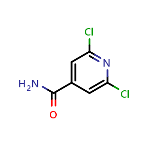 Chemical structure of 2,6-dichloroisonicotinamide , CAS 89281-13-0, AChemBlock Q67950