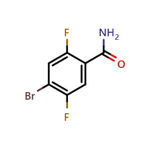 Chemical structure of 4-bromo-2,5-difluorobenzamide , CAS 764648-42-2, AChemBlock Q67969