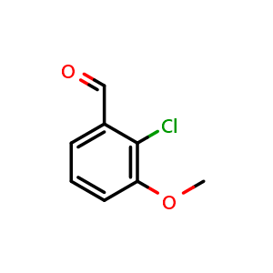 Chemical structure of 2-chloro-3-methoxybenzaldehyde , CAS 54881-49-1, AChemBlock Q67985
