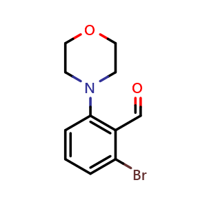 Chemical structure of 2-bromo-6-morpholinobenzaldehyde , CAS 736990-82-2, AChemBlock Q68023