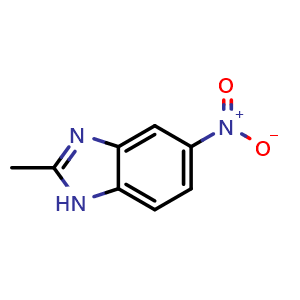 Chemical structure of 2-methyl-5-nitro-1H-benzo[d]imidazole , CAS 1792-40-1, AChemBlock Q68029