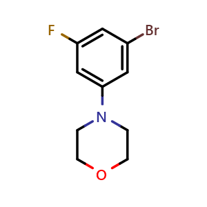 Chemical structure of 4-(3-bromo-5-fluorophenyl)morpholine , CAS 1129541-62-3, AChemBlock Q68033