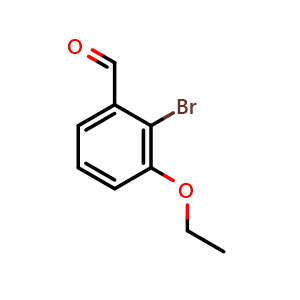 Chemical structure of 2-bromo-3-ethoxybenzaldehyde , CAS 1221180-39-7, AChemBlock Q68035