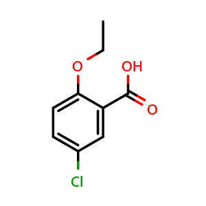 Chemical structure of 5-chloro-2-ethoxybenzoic acid , CAS 62871-12-9, AChemBlock Q68040