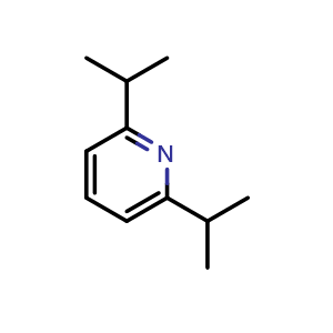 Chemical structure of 2,6-diisopropylpyridine , CAS 6832-21-9, AChemBlock Q68042