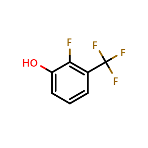 Chemical structure of 2-fluoro-3-(trifluoromethyl)phenol , CAS 207291-85-8, AChemBlock Q68048