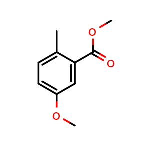 Chemical structure of methyl 5-methoxy-2-methylbenzoate , CAS 73502-03-1, AChemBlock Q68054