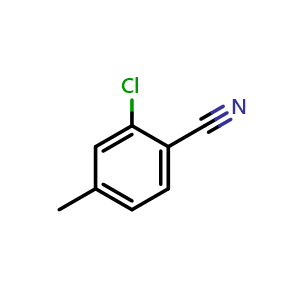 Chemical structure of 2-chloro-4-methylbenzonitrile , CAS 21423-84-7, AChemBlock Q68084