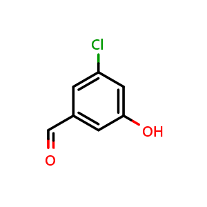 Chemical structure of 3-Chloro-5-hydroxybenzaldehyde , CAS 1829-33-0, AChemBlock Q68089