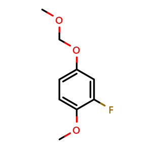Chemical structure of 2-fluoro-1-methoxy-4-(methoxymethoxy)benzene , CAS 133788-99-5, AChemBlock Q68090
