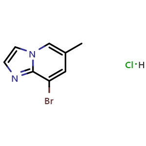 Chemical structure of 8-bromo-6-methylimidazo[1,2-a]pyridine hydrochloride , CAS 957120-41-1, AChemBlock Q68104