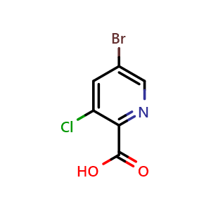 Chemical structure of 5-bromo-3-chloropicolinic acid , CAS 1189513-51-6, AChemBlock Q68112