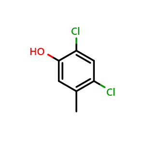 Chemical structure of 2,4-dichloro-5-methylphenol , CAS 1124-07-8, AChemBlock Q68140