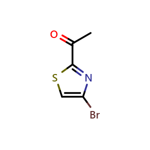 Chemical structure of 1-(4-bromothiazol-2-yl)ethan-1-one , CAS 208264-53-3, AChemBlock Q68164