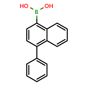 Chemical structure of (4-phenylnaphthalen-1-yl)boronic acid , CAS 372521-91-0, AChemBlock Q68177
