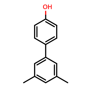 Chemical structure of 3',5'-dimethyl-[1,1'-biphenyl]-4-ol , CAS 896427-71-7, AChemBlock Q68209