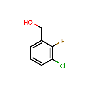 Chemical structure of (3-chloro-2-fluorophenyl)methanol , CAS 261723-30-2, AChemBlock Q68242