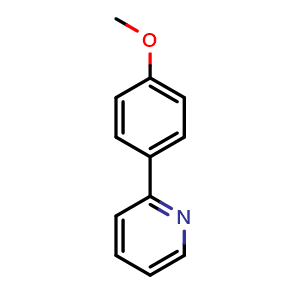 Chemical structure of 2-(4-methoxyphenyl)pyridine , CAS 5957-90-4, AChemBlock Q68243
