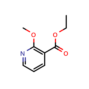 Chemical structure of ethyl 2-methoxynicotinate , CAS 16498-79-6, AChemBlock Q68252