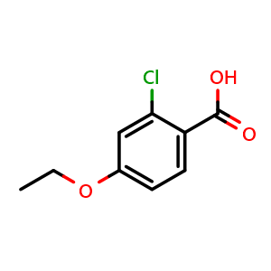 Chemical structure of 2-chloro-4-ethoxybenzoic acid , CAS 334018-28-9, AChemBlock Q68259