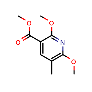 Chemical structure of methyl 2,6-dimethoxy-5-methylnicotinate , CAS 2145093-94-1, AChemBlock Q68263