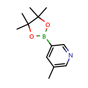 Chemical structure of 3-methyl-5-(4,4,5,5-tetramethyl-1,3,2-dioxaborolan-2-yl)pyridine , CAS 1171891-42-1, AChemBlock Q68300