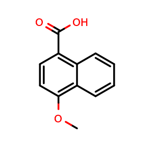 Chemical structure of 4-methoxy-1-naphthoic acid , CAS 13041-62-8, AChemBlock Q68306
