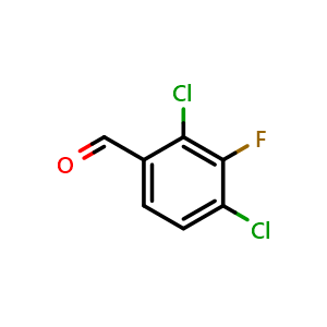 Chemical structure of 2,4-dichloro-3-fluorobenzaldehyde , CAS 1785621-05-7, AChemBlock Q68316