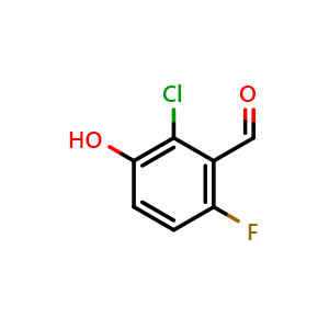 Chemical structure of 2-chloro-6-fluoro-3-hydroxybenzaldehyde , CAS 1083103-41-6, AChemBlock Q68327